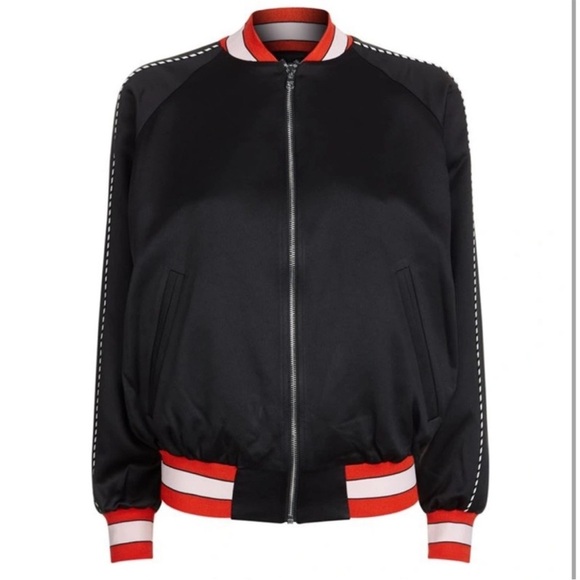 Sandro Black Love Karma Embroidered Bomber Jacket - Picture 14 of 16